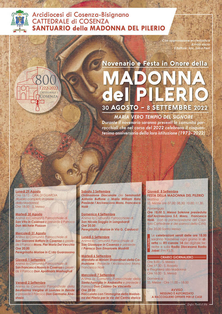 Novenario e festa Madonna del Pilerio 2022