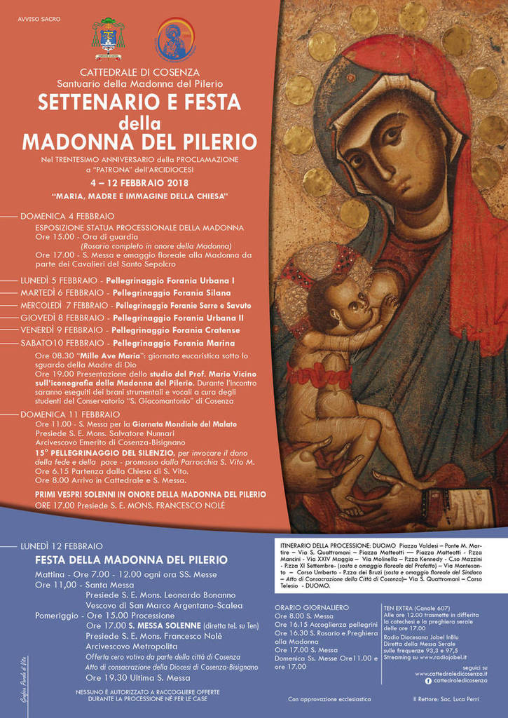 Settenario e Festa della Madonna del Pilerio 2018