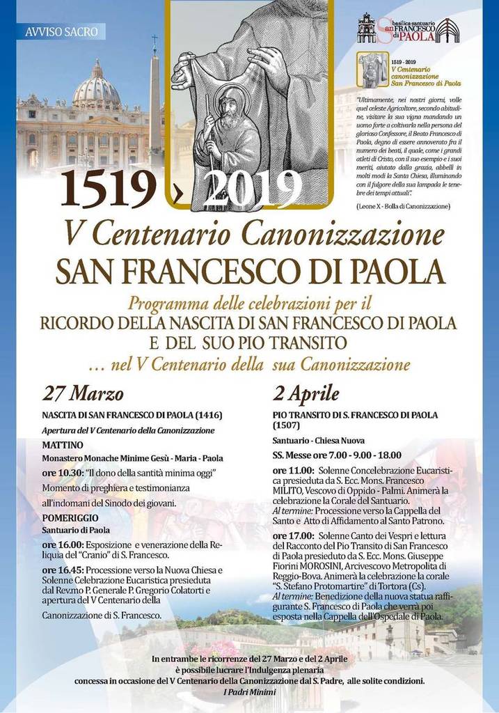 V Centenario Canonizzazione San Francesco di Paola 