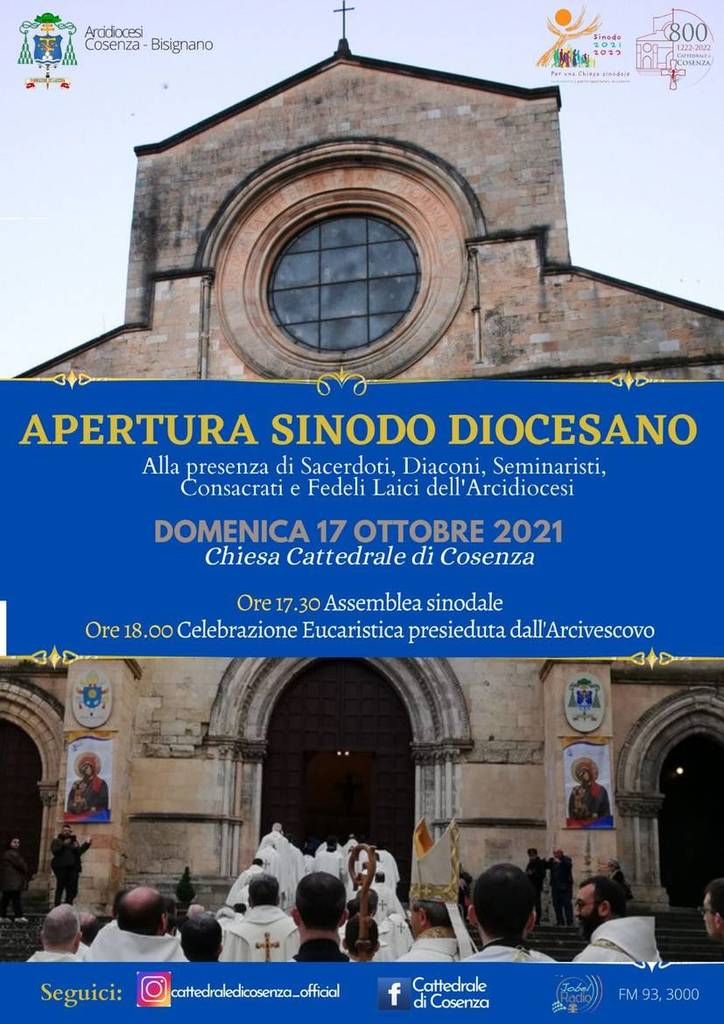 In Cattedrale l'Apertura del Sinodo in diocesi il 17 ottobre