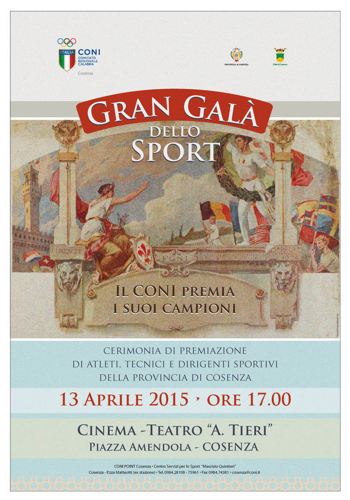 Il 13 aprile l’appuntamento con il Gran Galà dello Sport